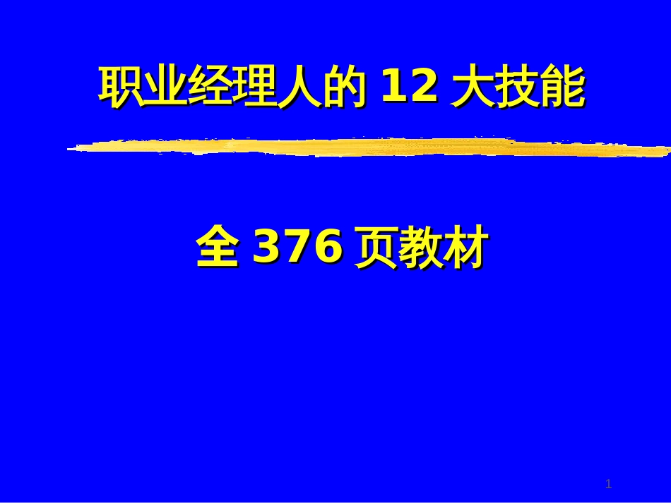 职业经理人12大技能全376页培训教材[共377页]_第1页