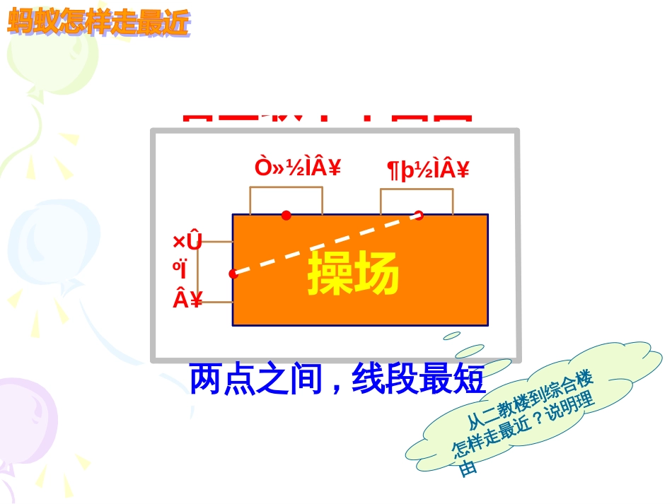 横桥中学 张民娟 八年级数学 蚂蚁怎样走最近_第2页