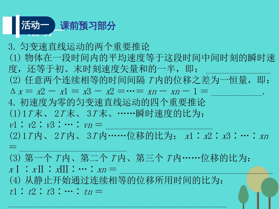 江苏省扬州市邗江中学2016届高三物理一轮复习 第一章 运动的描述（第2课时）匀变速直线运动规律课件（必修1）_第3页