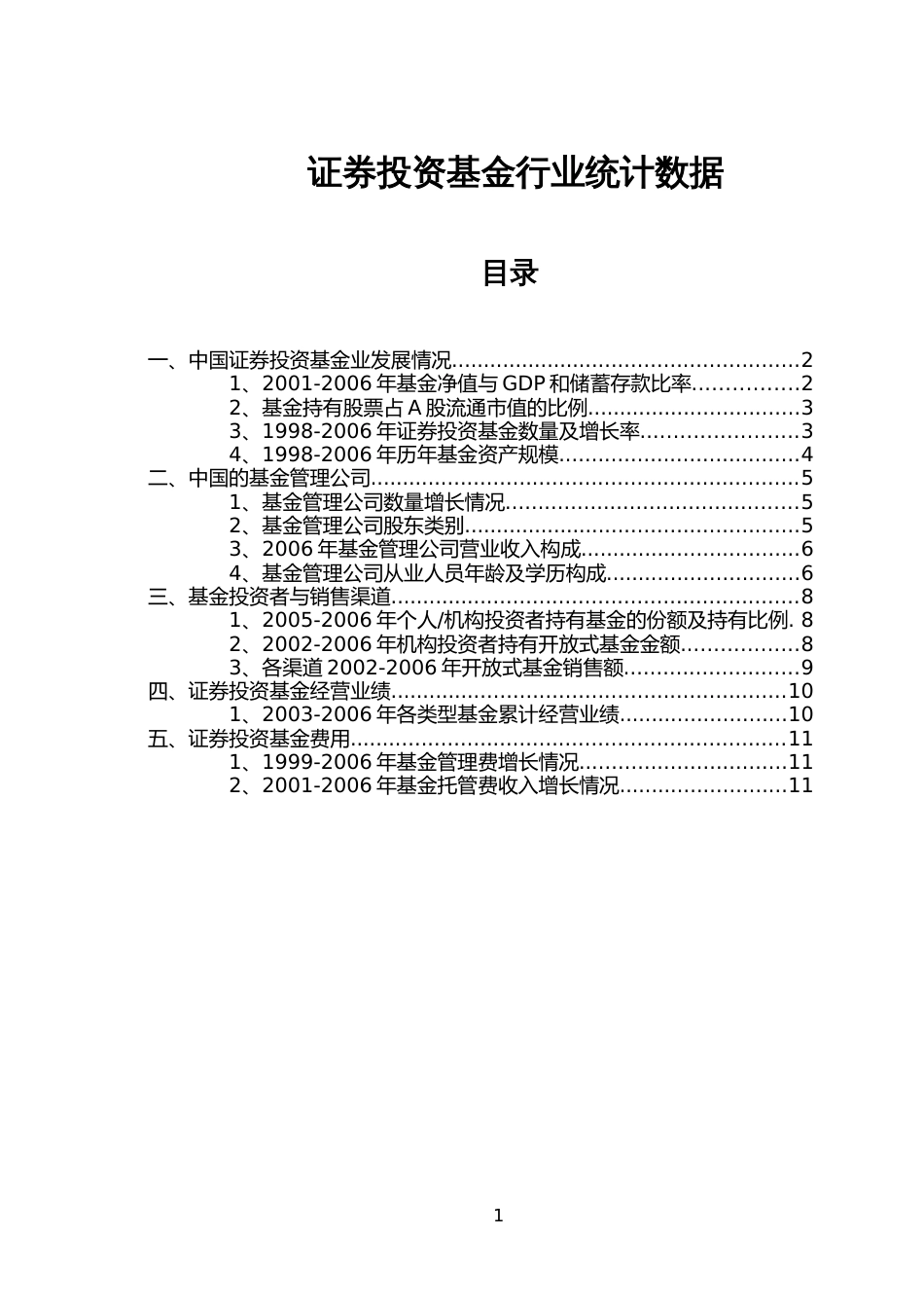 证券投资基金行业统计数据_第1页