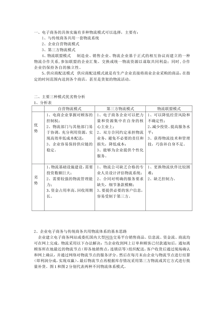 物流模式选择分析_第1页
