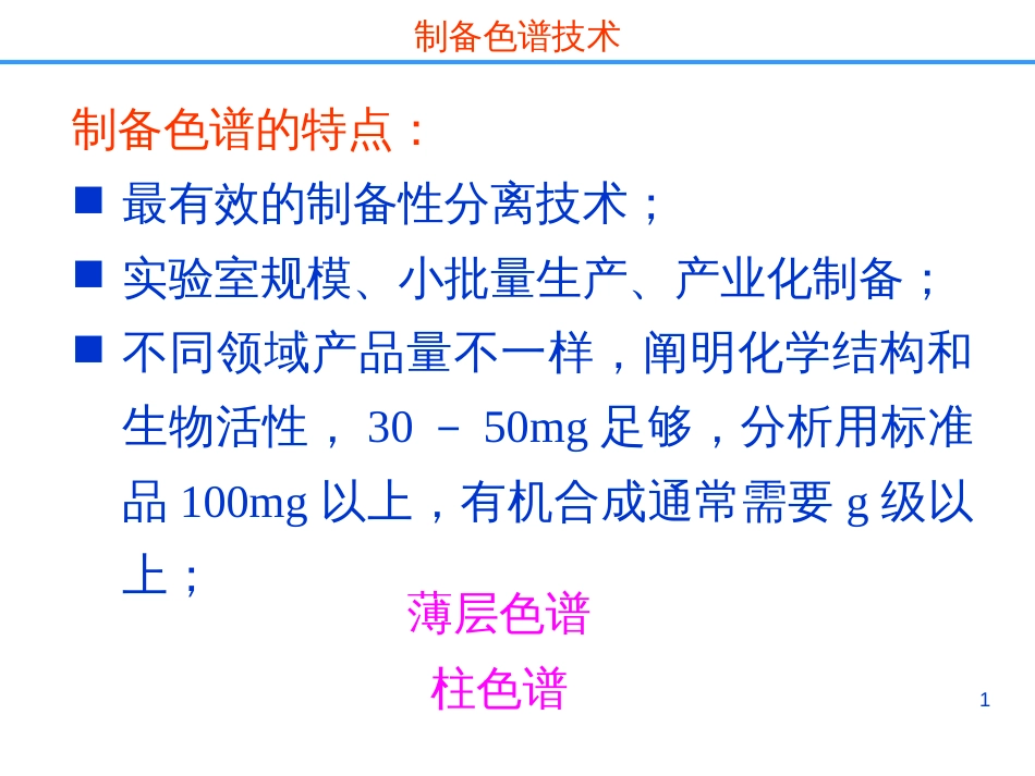 药物分离纯化技术－－制备色谱分离技术_第1页