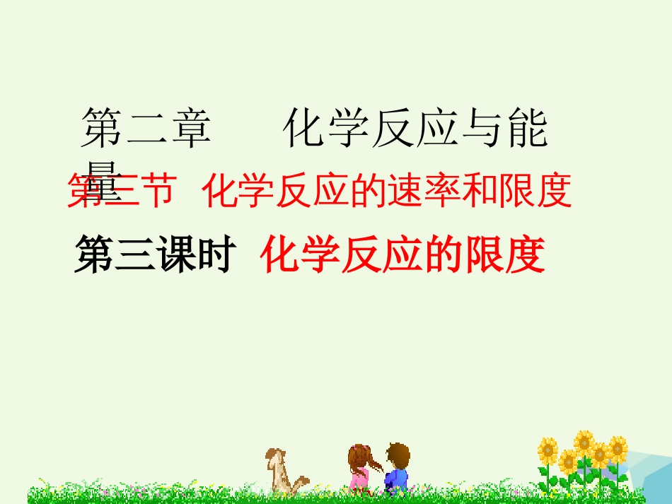 湖北省黄冈市高中化学 2.3 化学反应的限度课件 新人教版必修_第1页