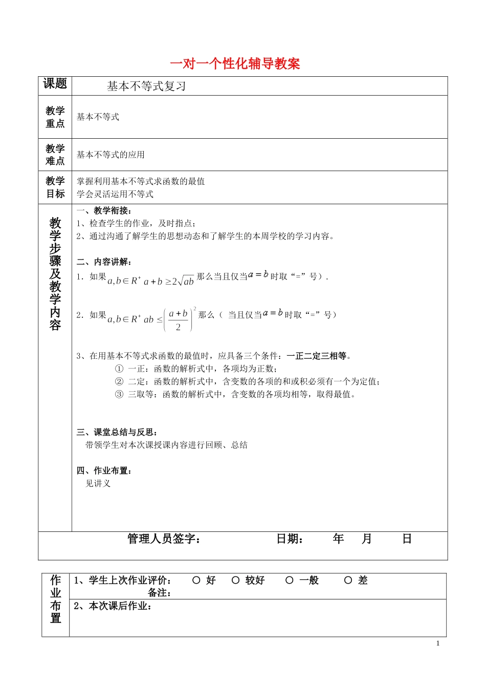 必修五基本不等式题型分类绝对经典[共8页]_第1页