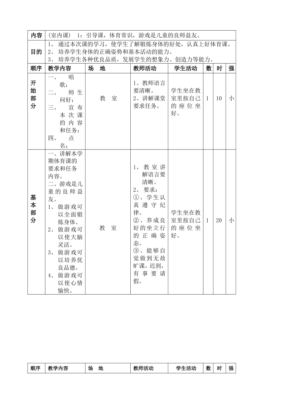 小学三年级下册体育计划及教案全册详案[共66页]_第3页