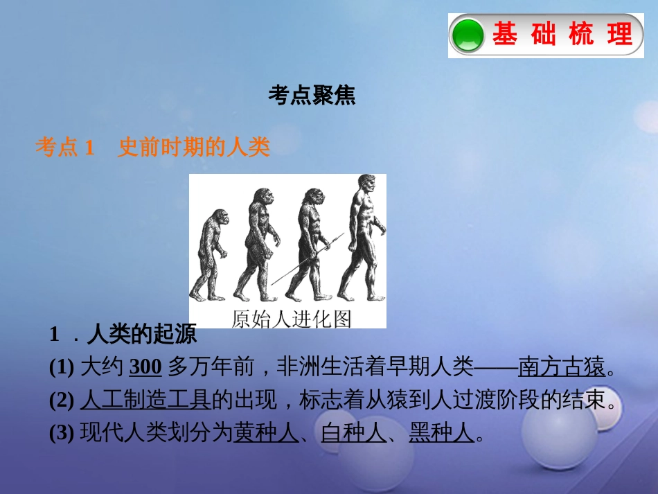 中考历史一轮复习 世古史 第一单元 人类文明的开端课件_第2页