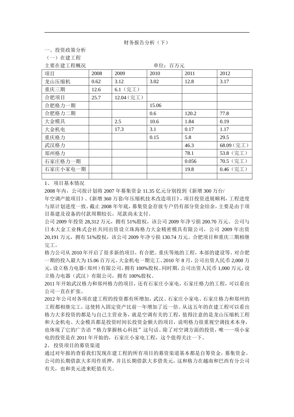 格力电器投资政策分析[共15页]_第1页