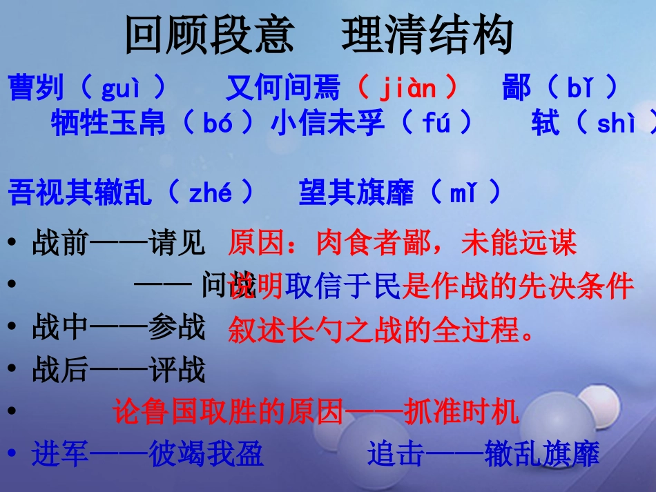 内蒙古鄂尔多斯市中考语文 文言文复习专题《曹刿论战》《愚公移山》课件_第2页