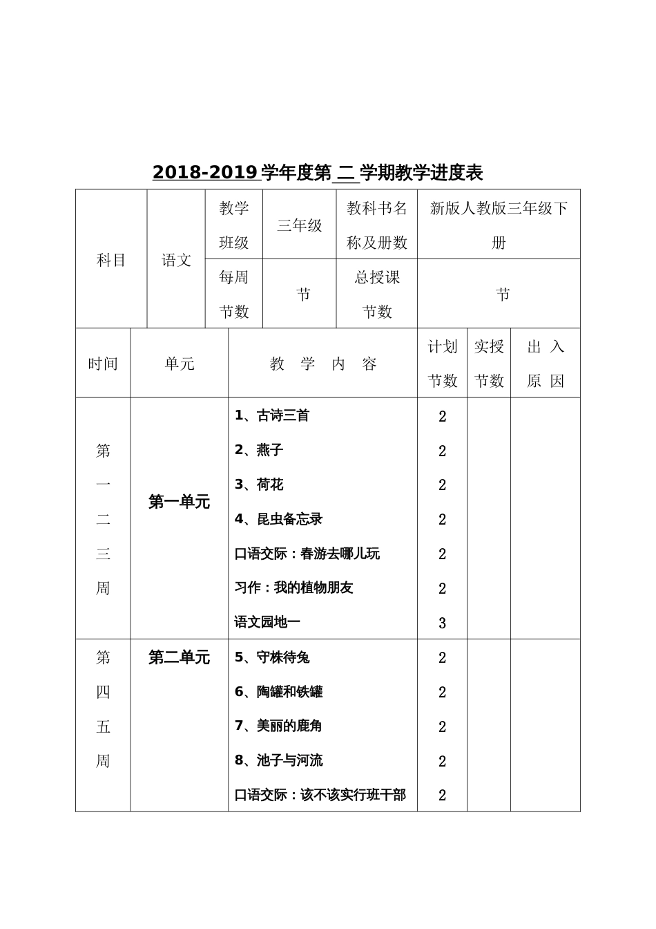 部编人教版三年级下册语文全册教案2019新版教材[共241页]_第2页