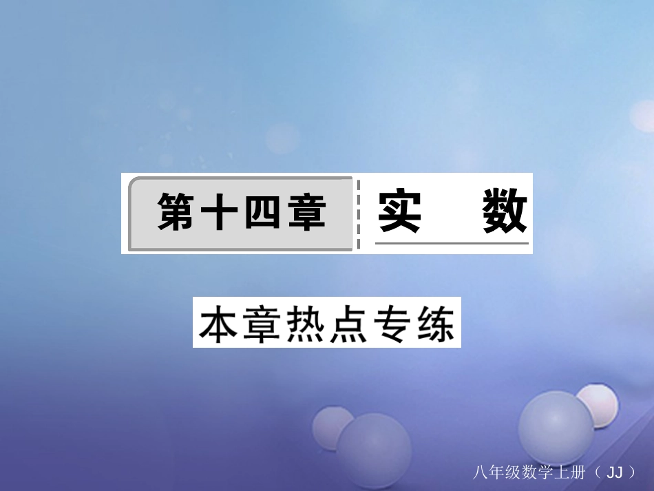 八年级数学上册 14 实数本章热点专练课件 （新版）冀教版_第1页