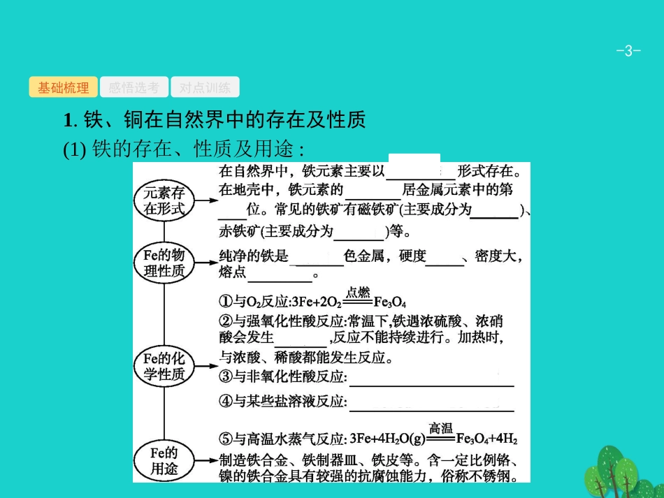 浙江省2018高考化学一轮复习 22 铁、铜的获取及应用课件 苏教版_第3页