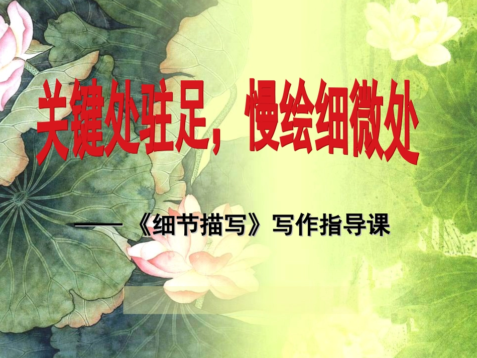 细节描写公开课张ppt[共20页]_第1页