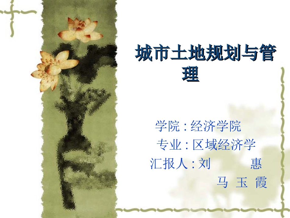 城市土地规划与管理概述ppt 78页_第1页