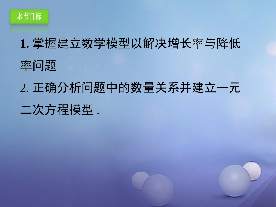 九年级数学上册 21.3.2 实际问题与一元二次方程—增长率问题课件 （新版）新人教版_第3页