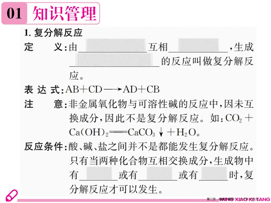 第十一单元课题1 第3课时  复分解反应和盐的化学性质_第2页