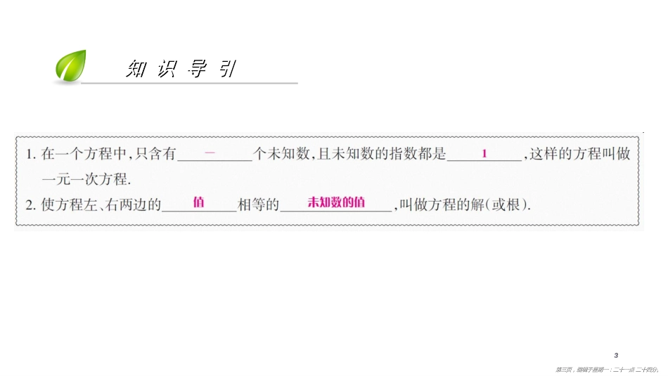 第五章-第42课时 认识一元一次方程（1）_第3页