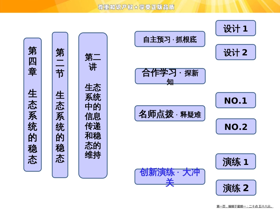 第四章  第二节  第二讲  生态系统中的信息传递和稳态的维持_第1页