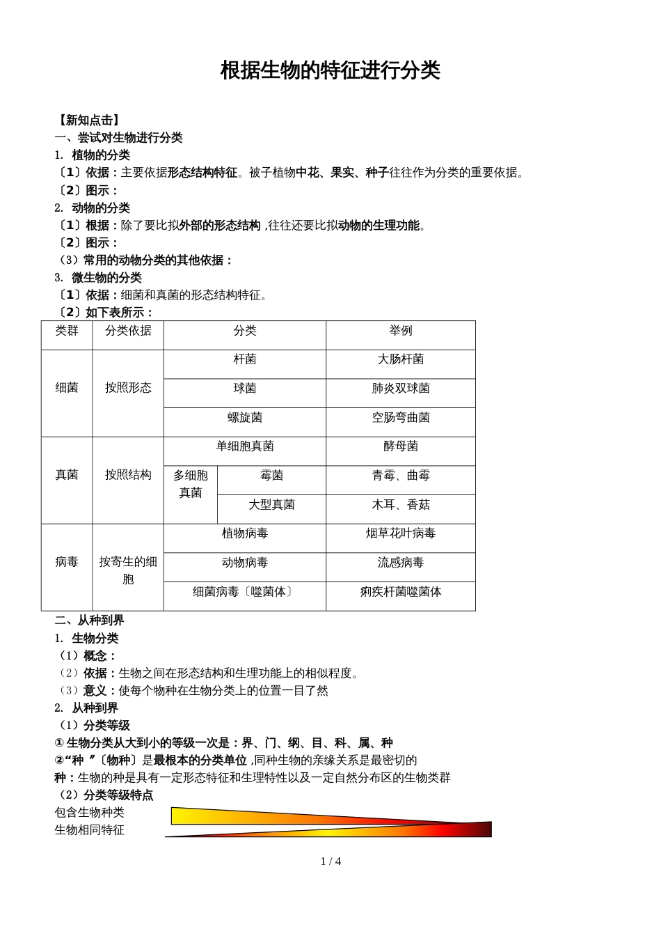 人教版八年级生物第六单元第一章根据生物的特征进行分类导学案_第1页