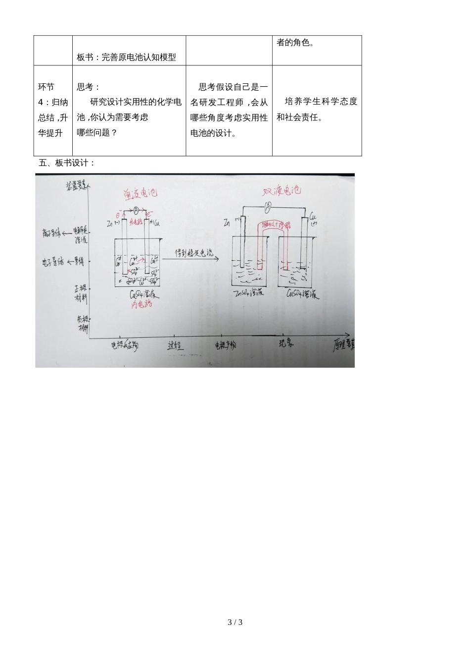 高中化学北京顺义教版必修2  第二章  第二节  化学能与电能（原电池）教学设计_第3页