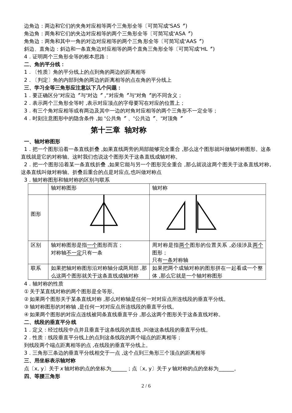 人教版八年级上册数学－各章期末复习知识提纲_第2页