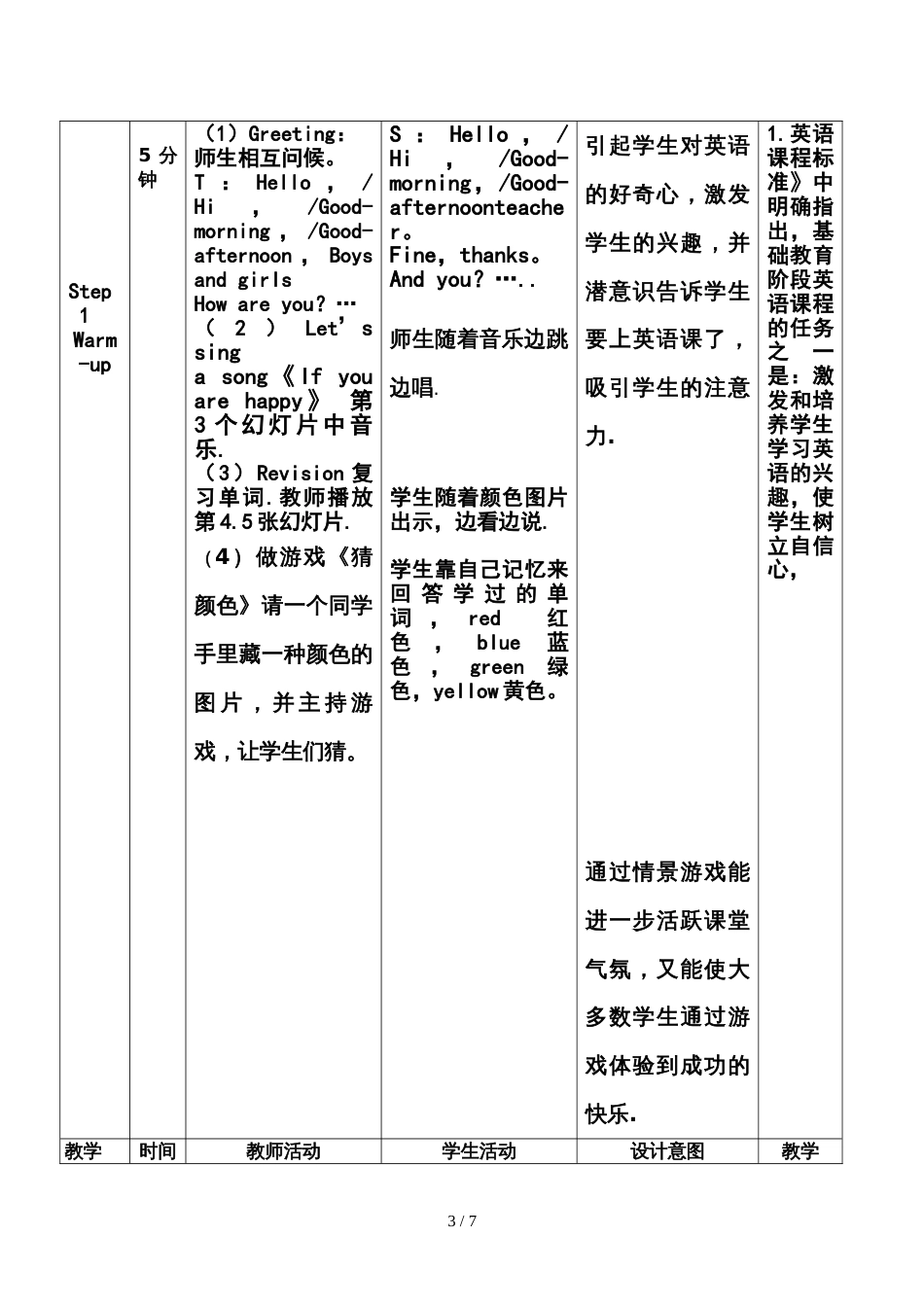 三年级上册英语教案  Lesson11 Orange，Brown，White，Black  冀教版_第3页