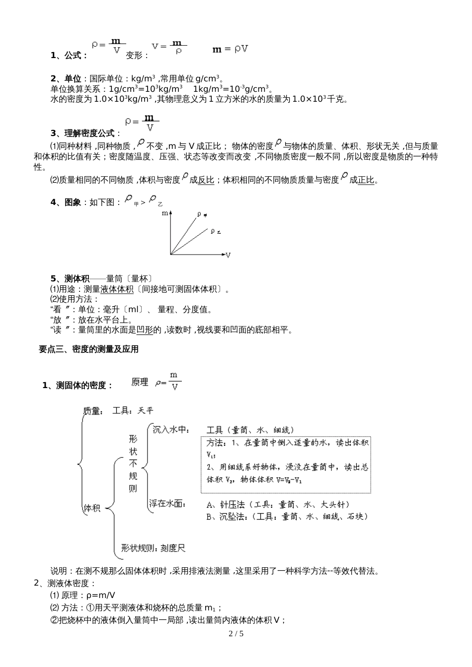 人教版八年级上册物理第六章《质量和密度》章末复习学案（含答案解析）_第2页