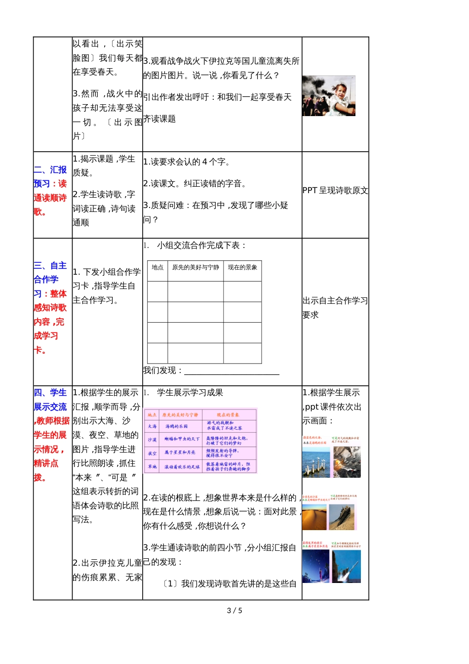 四年级下册语文教案和我们一样享受春天(5)_人教新课标_第3页