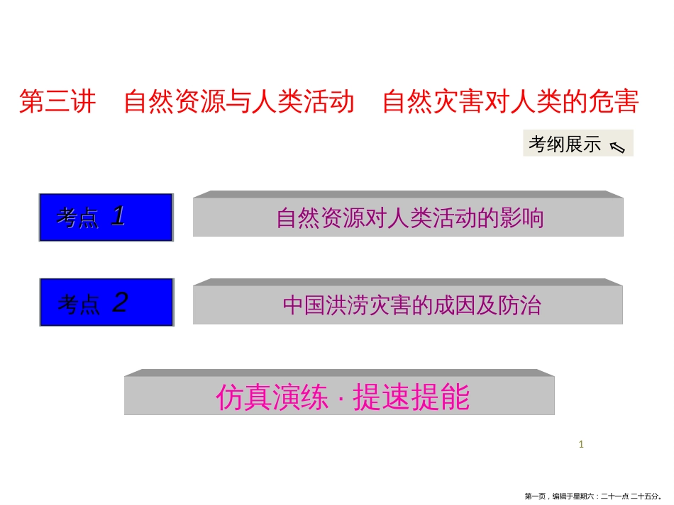 第三讲　自然资源与人类活动　自然灾害对人类的危害(共45张PPT)_第1页