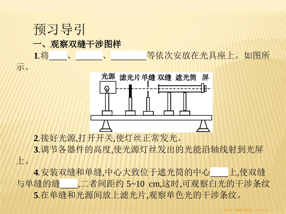 第十三章  4　实验用双缝干涉测量光的波长_第3页