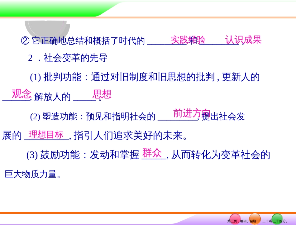 第四部分 必修4 第一单元 第三课 时代精神的精华 _第3页