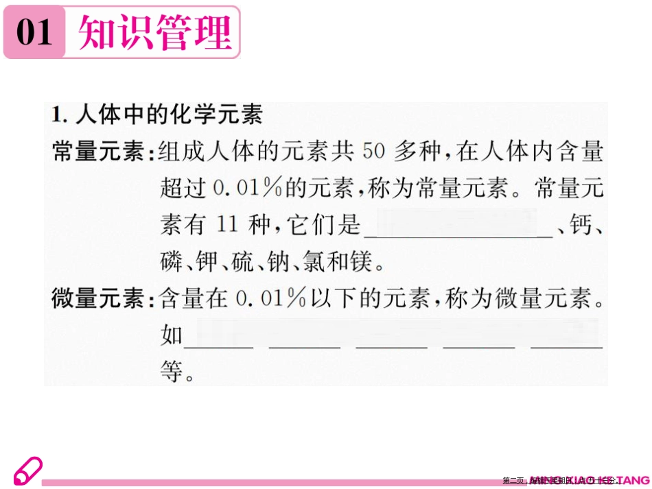 第十二单元课题2 化学元素与人体健康_第2页