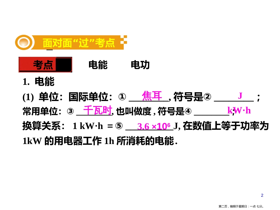 第十七章 电功率 第1节 电功 电功率_第2页