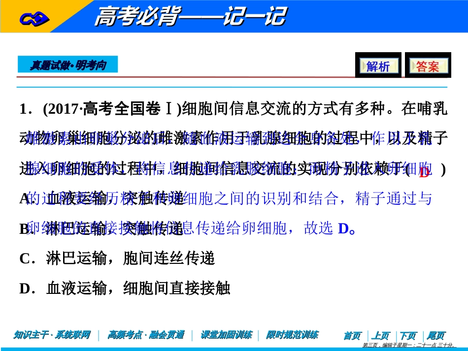 第一部分  专题一  第二讲　细胞的结构与功能_第3页