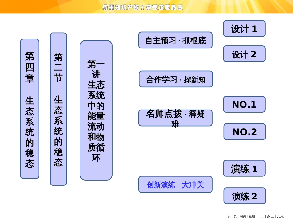 第四章  第二节  第一讲   生态系统中的能量流动和物质循环_第1页