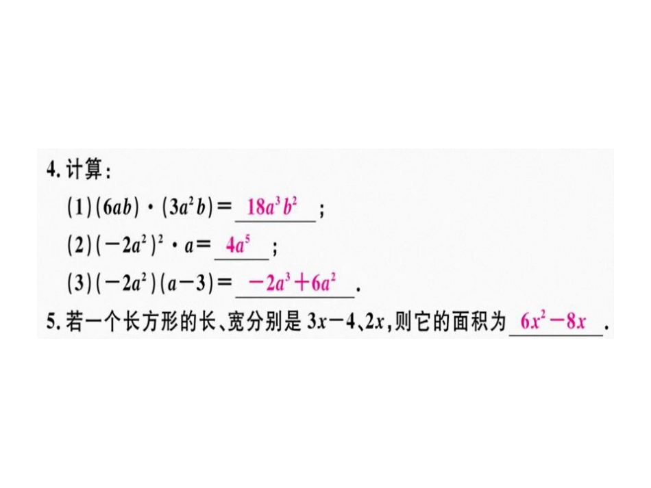 第十四章  第4课时  整式的乘法（1）_第3页