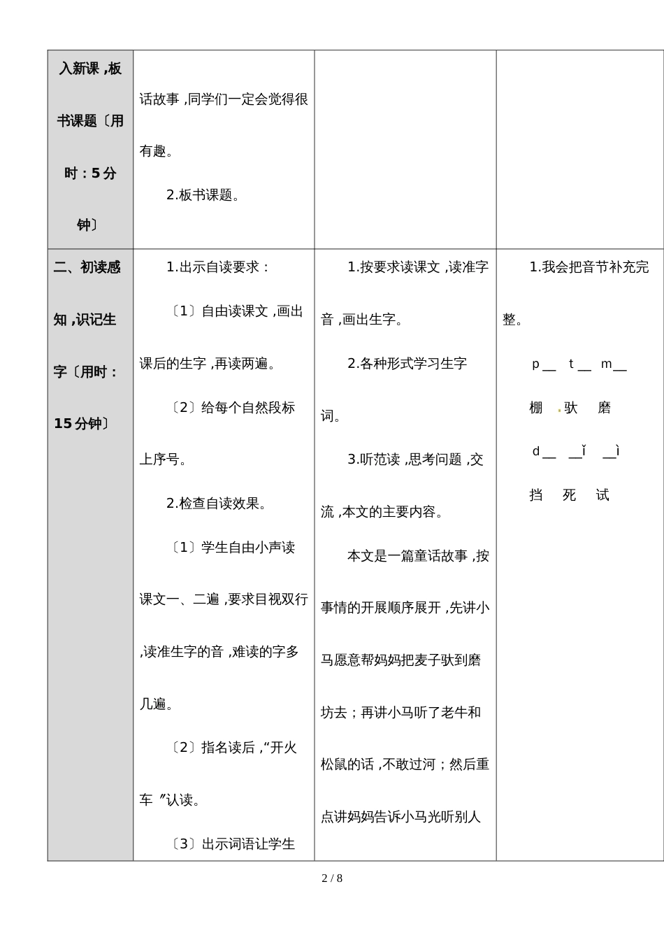 二年级下册语文教案14 小马过河_人教（部编版）(2018)_第2页