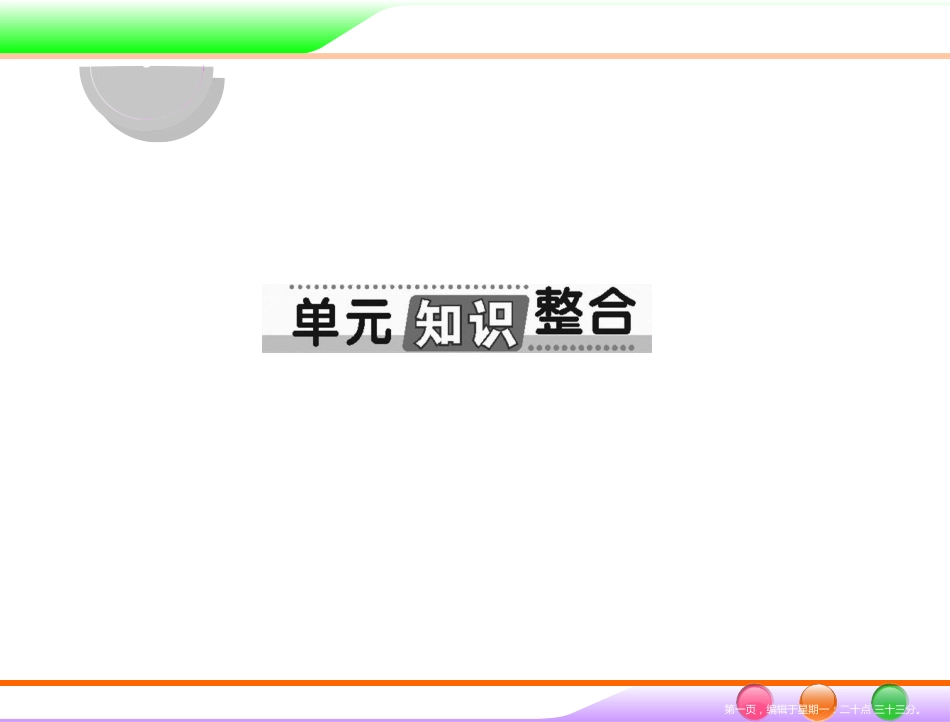 第四部分 必修4 第二单元 单元知识整合 _第1页