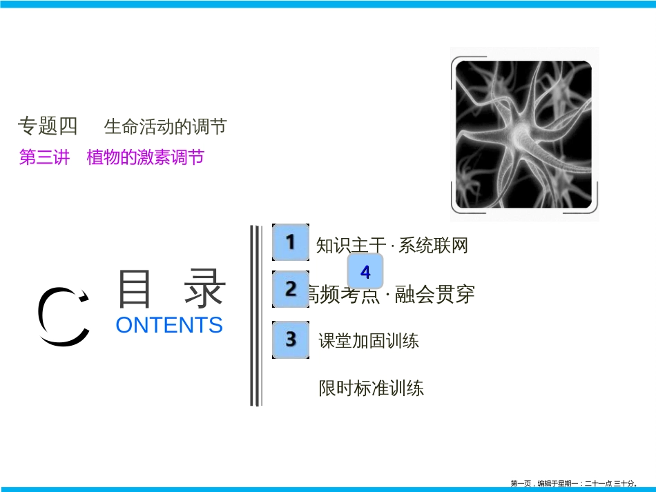 第一部分  专题四  第三讲　植物的激素调节_第1页