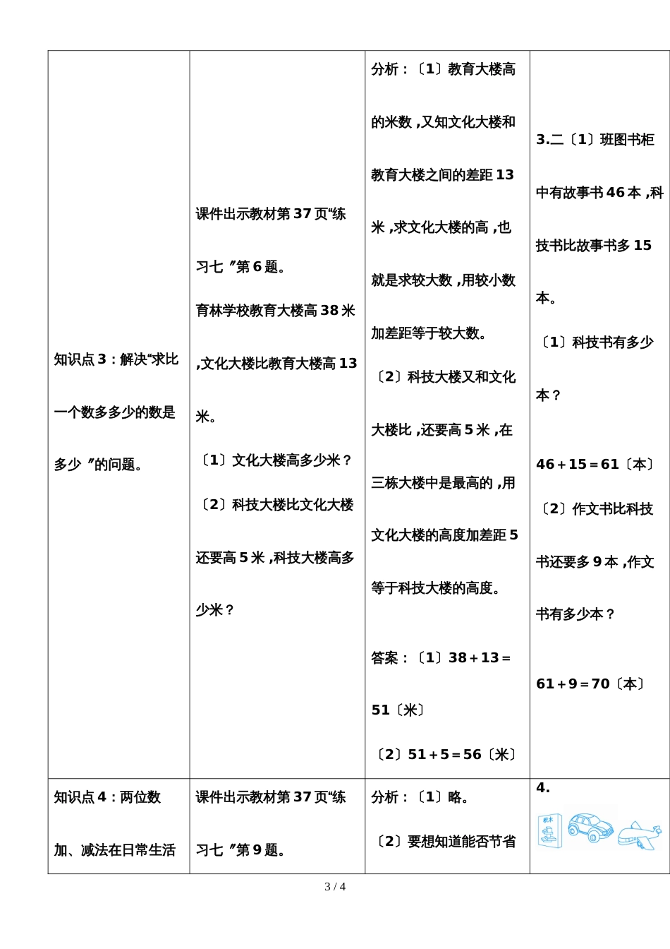 二年级上册数学导学案第二单元 整理和复习  人教新课标_第3页