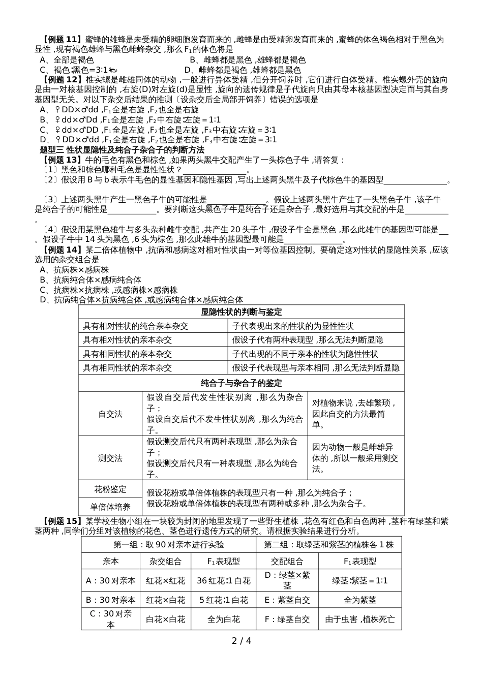 分离定律典型题型归类题型解题策略配例题（无答案 ）_第2页