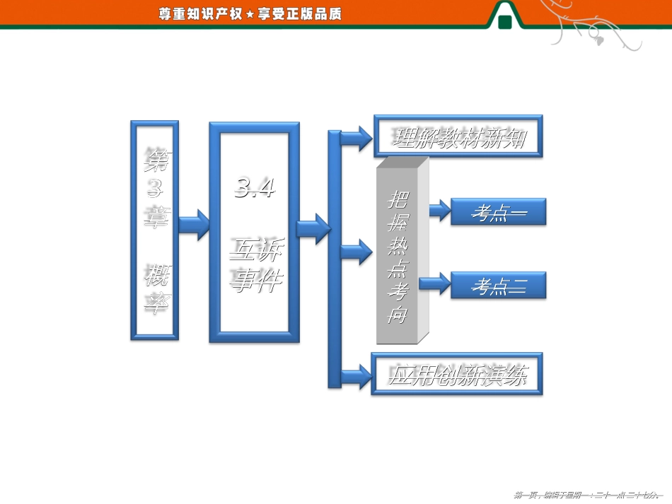 第一部分  第3章 概率  3.4 互诉事件_第1页