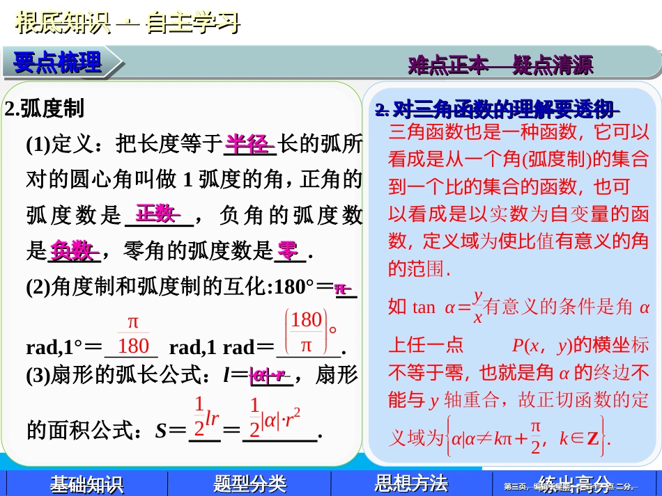 第四章4.1 任意角、弧度制及任意角的三角函数_第3页