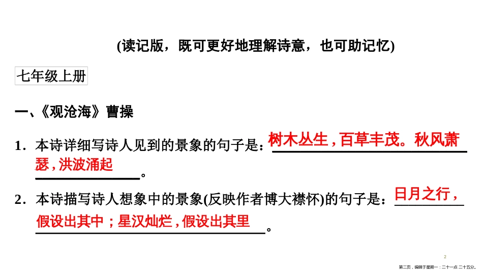 第一编 第二部分 第一章　第二节　古诗词理解性默写_第2页