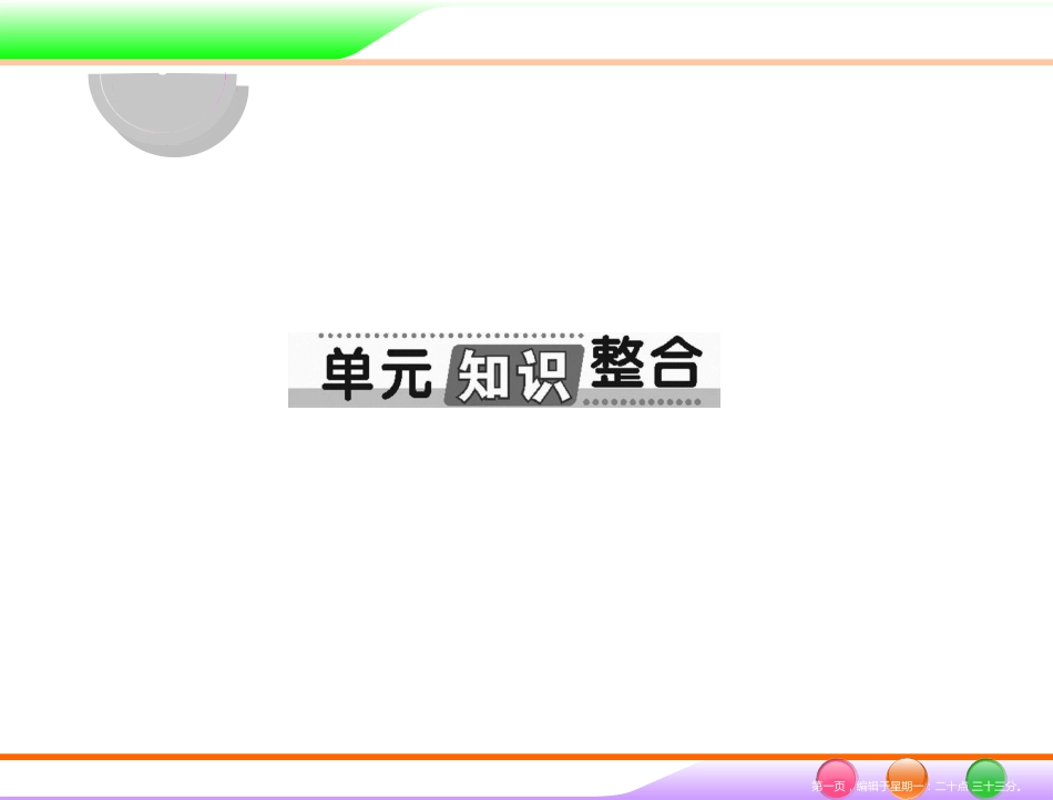 第四部分 必修4 第一单元 单元知识整合 _第1页
