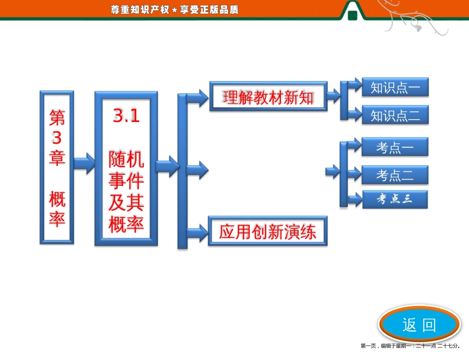 第一部分  第3章 概率  3.1 随机事件及其概率_第1页