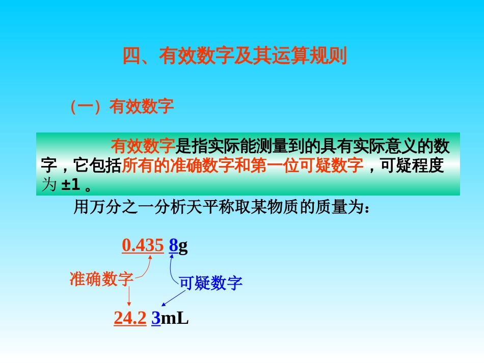 (40)--有效数字及其运算规则；称量方法和酸碱标准溶液的配制与标定_第1页