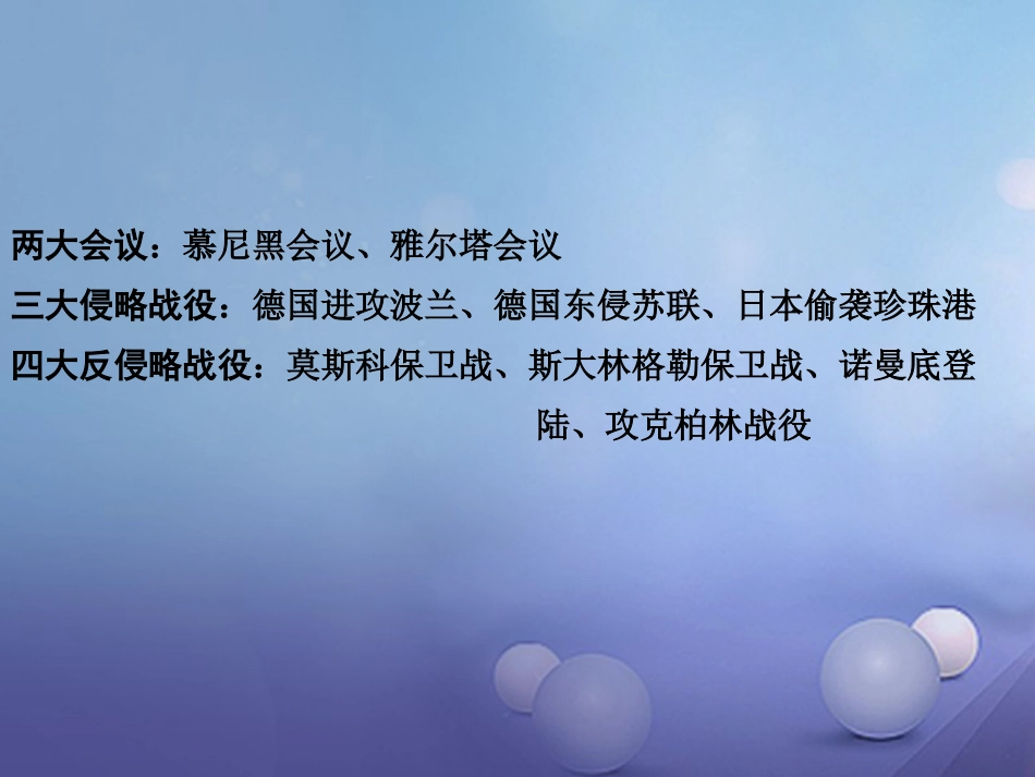 重庆市中考历史试题研究 第一部分 主题研究 模块六 世界现代史 主题三 第二次世界大战课件_第3页