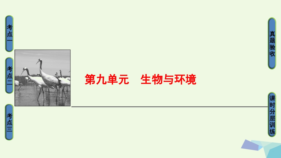 高三生物一轮复习 第9单元 第讲 种群的特征和数量的变化课件 新人教版必修_第1页