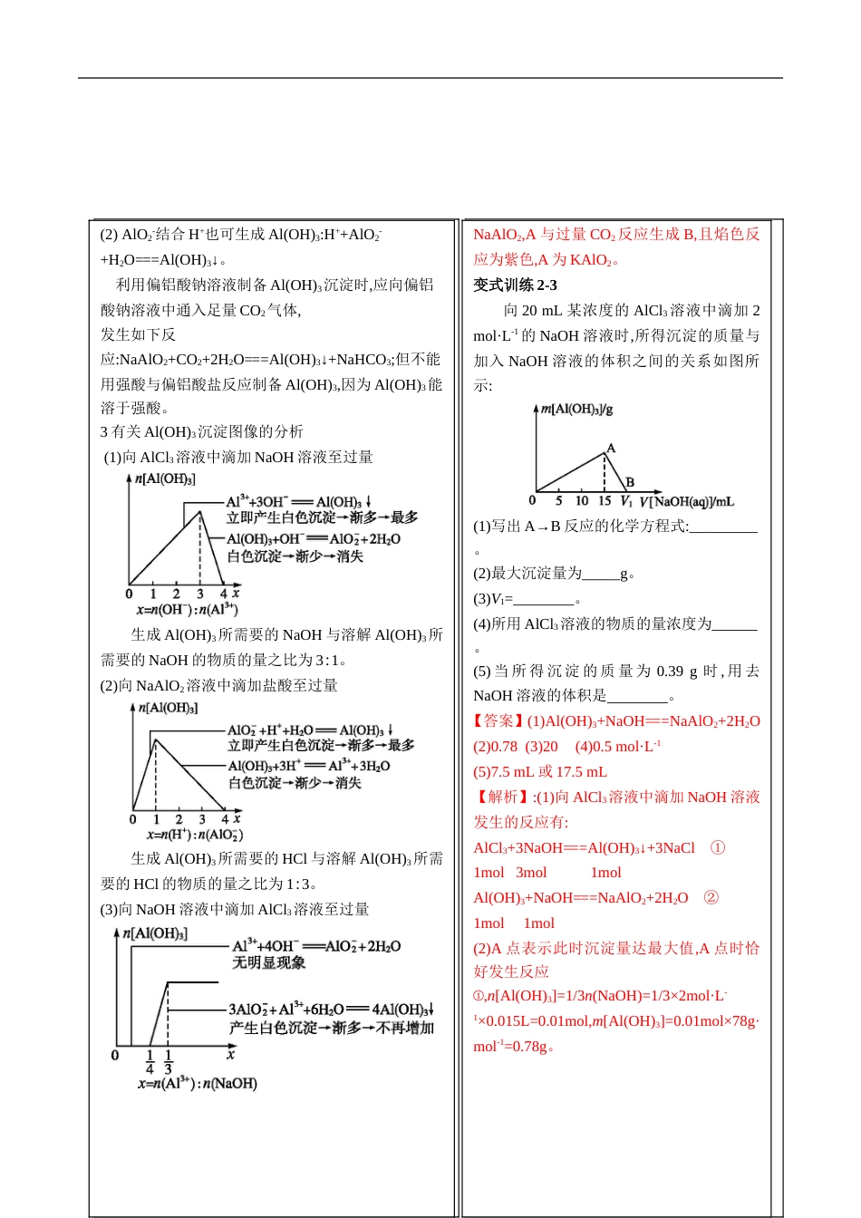 高三化学金属及其化合物下第二节几种重要的金属化合物时铝的重要化合物新人教_第2页