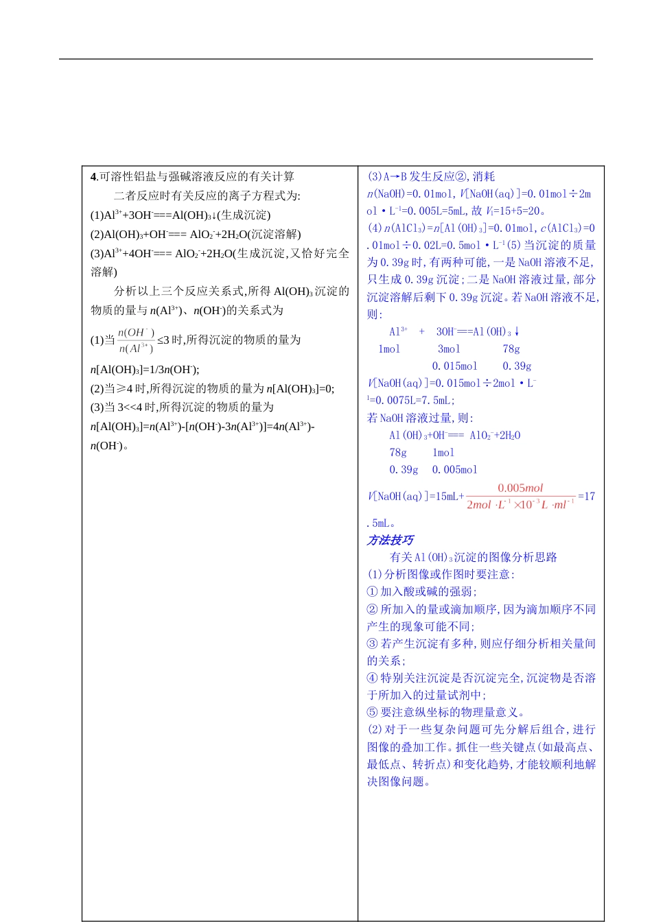 高三化学金属及其化合物下第二节几种重要的金属化合物时铝的重要化合物新人教_第3页